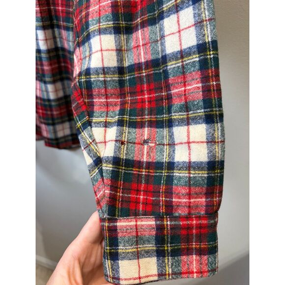 Pendleton Fireside Tartan Button Up Shirt Men’s Size Large Red Wool Vintage - Picture 4 of 5
